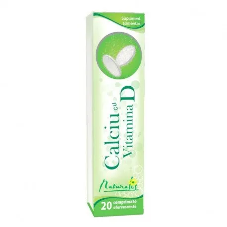 Naturalis Ca + Vitamina D, 20 comprimate efervescente