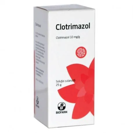 Clotrimazol 10 mg / g x 1 flacon x 25 g solutie cutanata