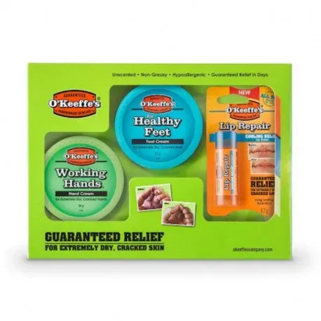 Set O'Keeffe's Crema maini 96g, Crema picioare 91g si Balsam buze 4,2g