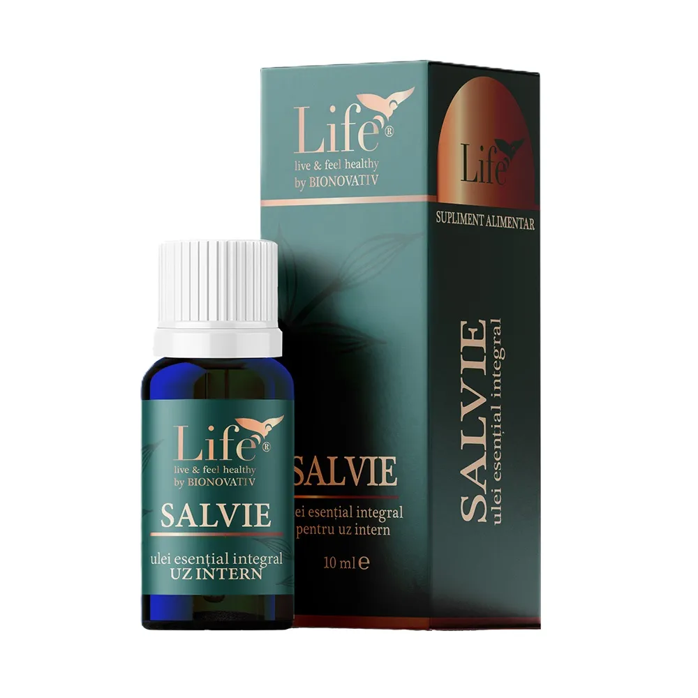 Ulei esential integral de salvie, 10 ml, Bionovativ