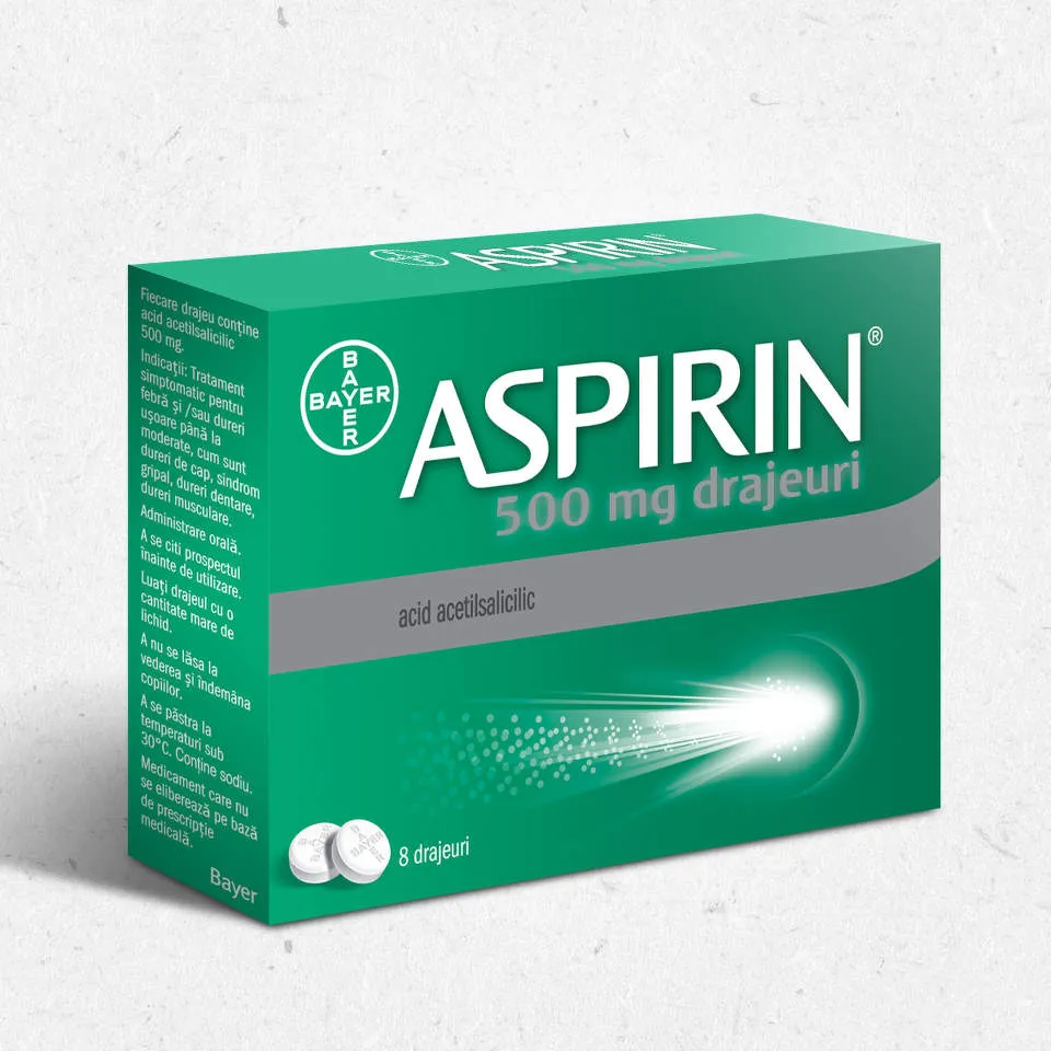 BAYER ASPIRIN 500MG X 8 DRAJEURI