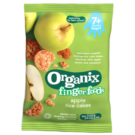Organix Finger rondele din orez expandat cu mere x 50 grame