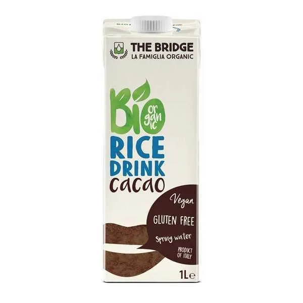 Lapte vegetal bio de orez cu cacao, 1L, The Bridge