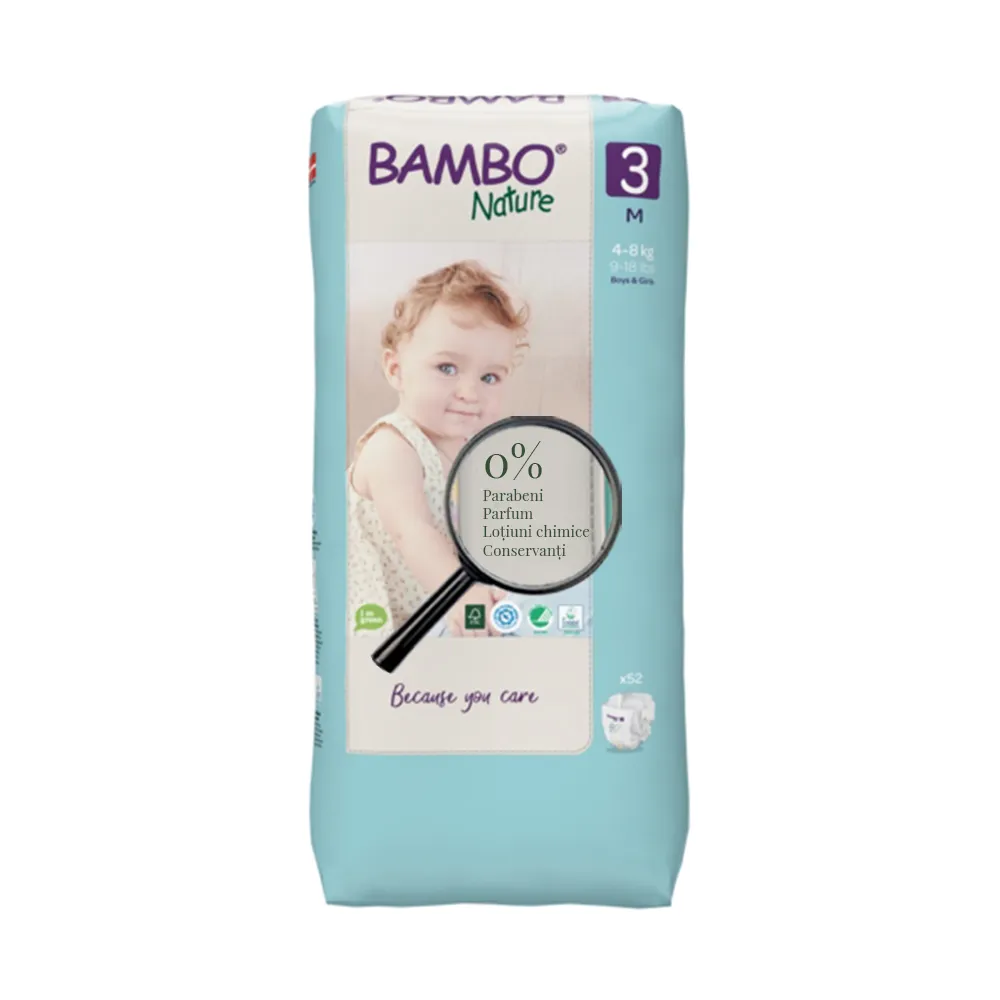Bambo Nature nr. 3 (4-8 kg) x 52 bucati