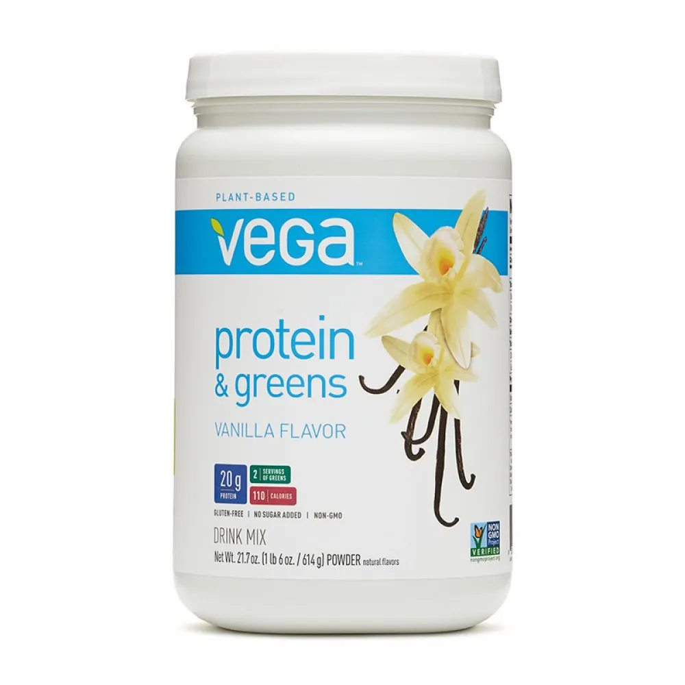 Vega Proteina si verdeturi cu aroma de vanilie (614 grame), GNC