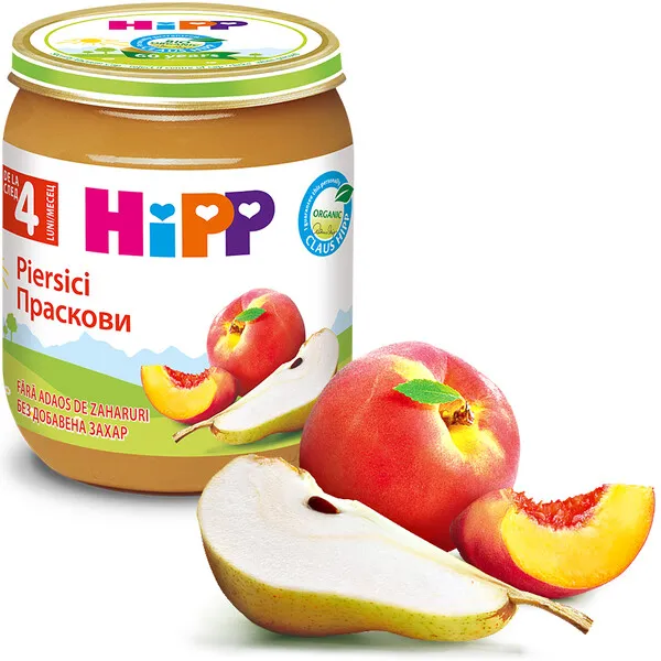 HIPP Piersici BIO 4luni+, 125 g