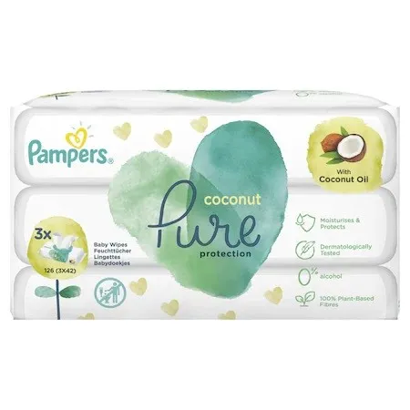 PAMPERS SERVETELE UMEDE PURE COCONUT 126 BUCATI