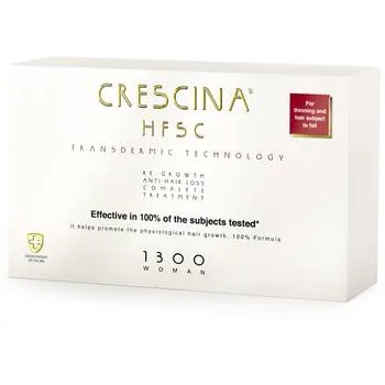 Tratament pentru par HFSC Transdermic 1300 Woman, 10+10 fiole, Crescina