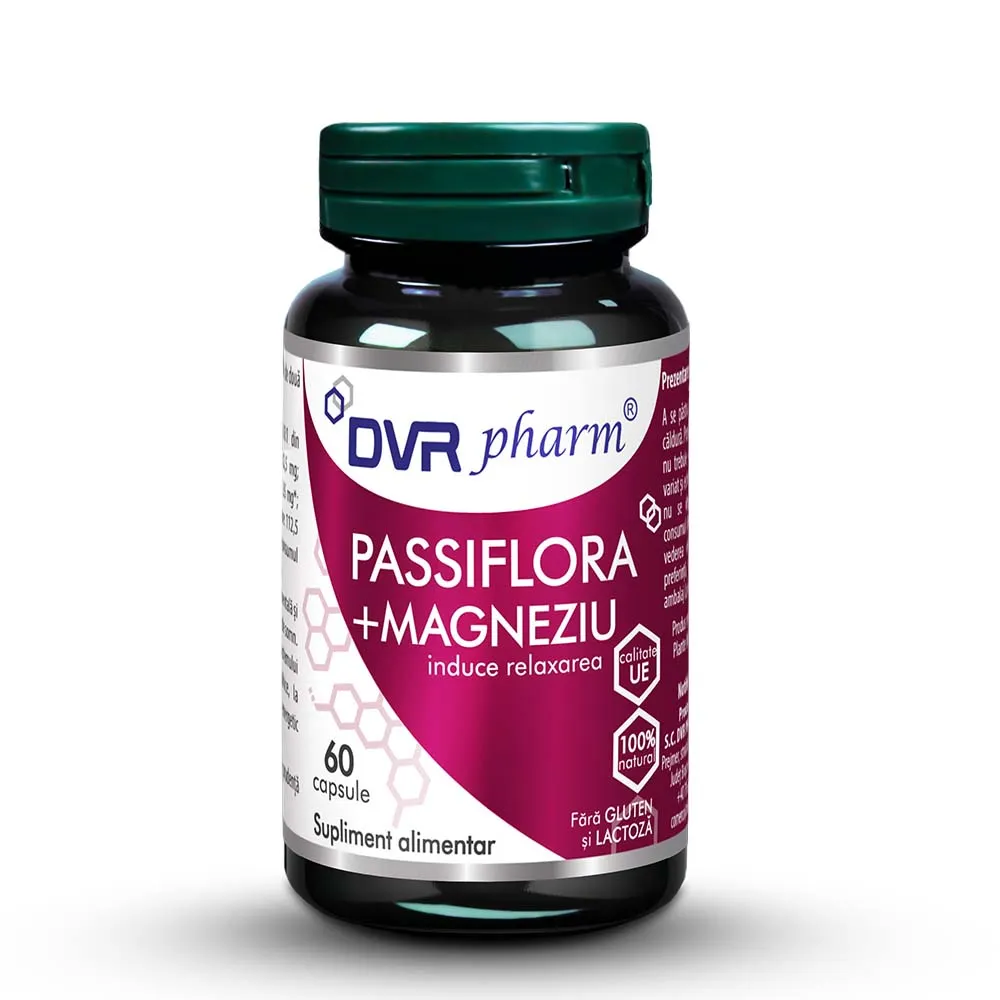 Passiflora+Magneziu, 60 capsule, DVR Pharm