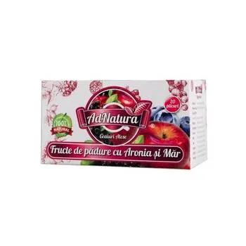 Ceai de fructe de padure cu mar si aronia, 20 plicuri, AdNatura