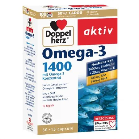 Omega-3, 1400 mg, 30 + 15 capsule, Doppelherz