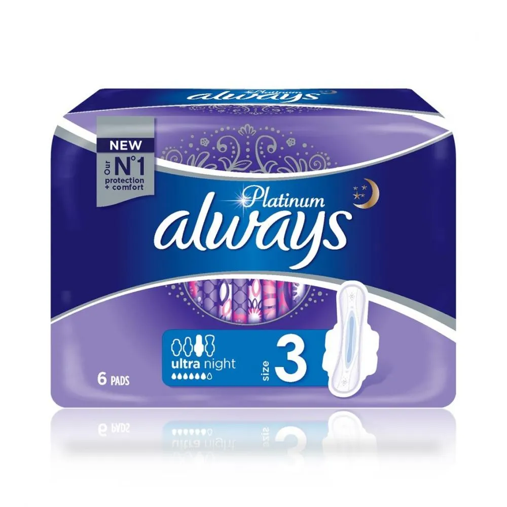 Always Platinum Night Absorbante Size3 6 bucati