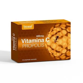 Vitamina C cu propolis 600mg, 30 comprimate, Bioeel