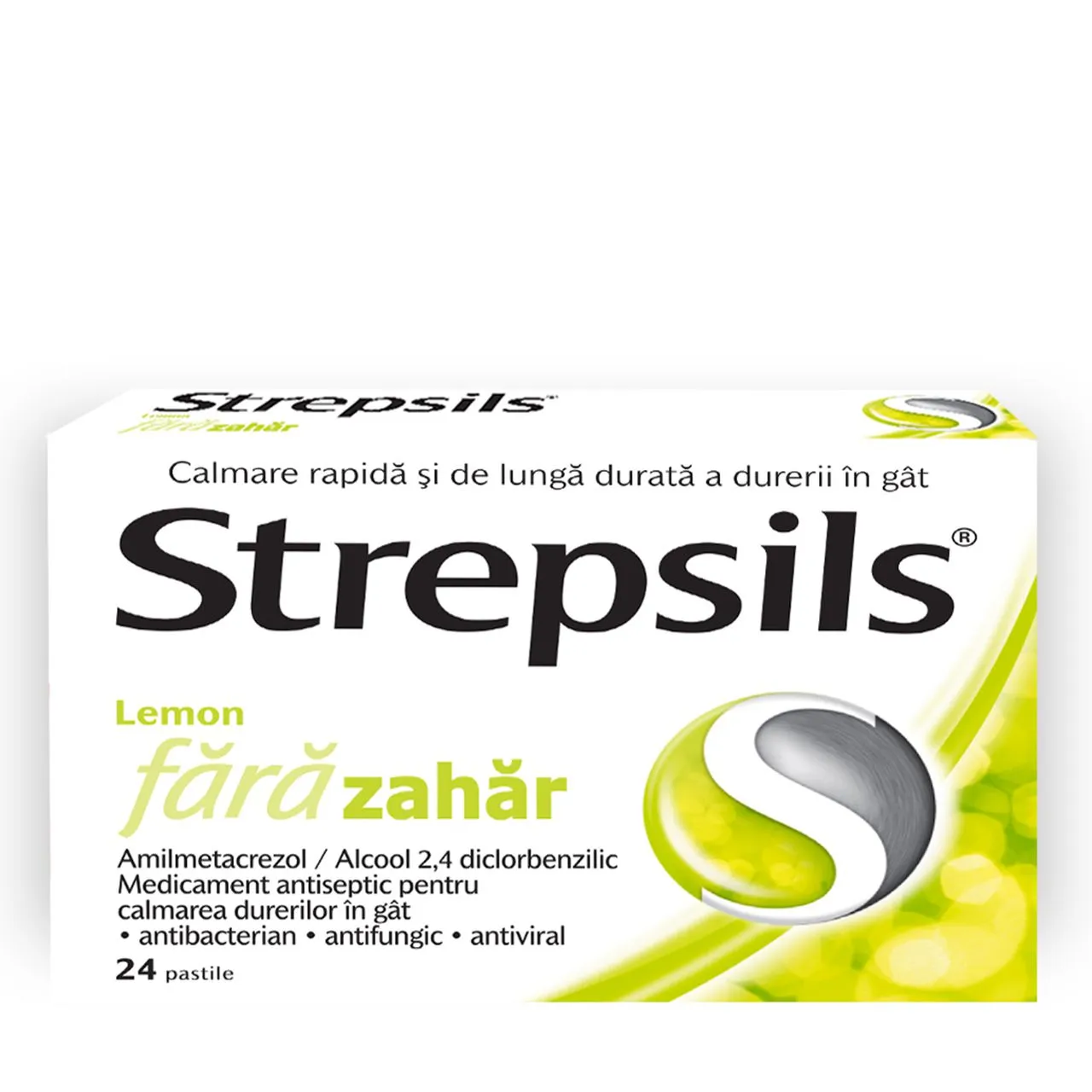 Strepsils lemon, 24 comprimate fara zahar