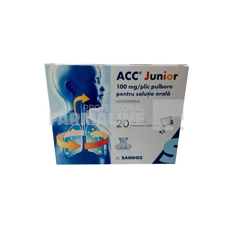 Acc Junior 100 mg pulbere pentru solutie orala  20 plicuri