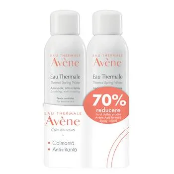 Pachet Apa termala spray 1 + 70% reducere la al doilea produs, 2 x 150ml, Avene