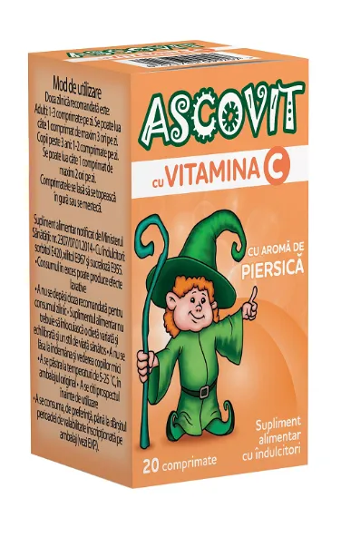 Ascovit aroma piersica 100mg x 20cp