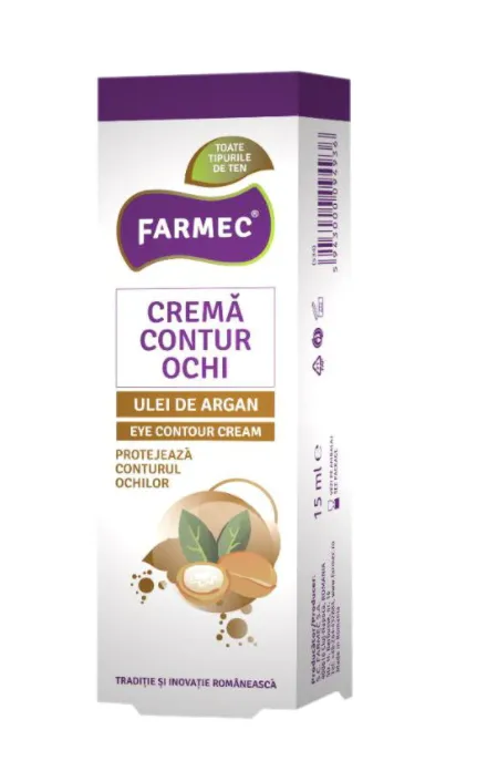 Crema contur ochi cu ulei de argan, 15 ml, Farmec 534