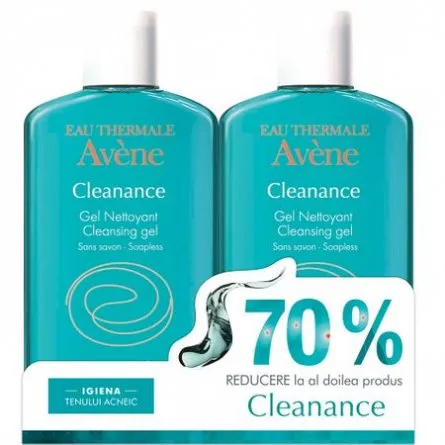 AVENE Cleanance gel curatare x 200ml 1+1-70%