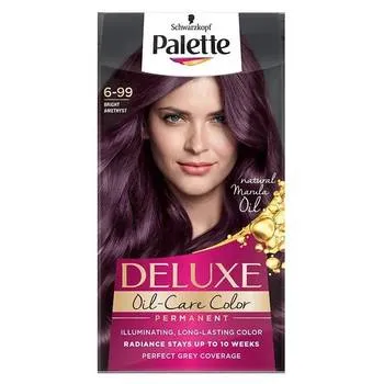 Vopsea de par permanenta Palette Deluxe Oil-Care Secrets 6-99 Ametist Luminos, 135ml, Schwarzkopf