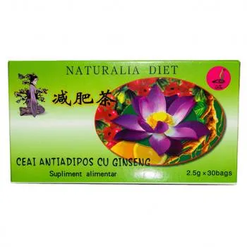 Ceai antiadipos cu ginseng, 30 plicuri, Naturalia Diet