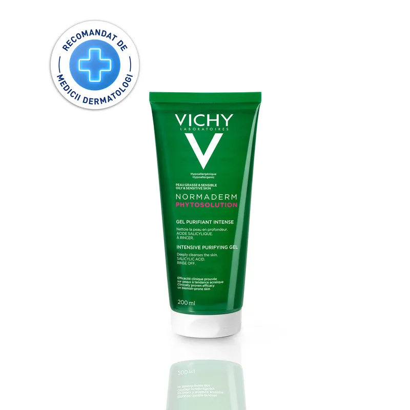 VICHY NORMADERM GE DE CURATERE FARA PURIFIANT PENTRU TEN GRAS CU TENDINTA ACNEICA 200 ML