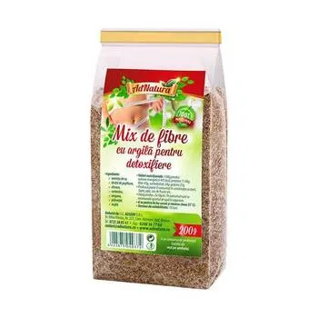 Mix de fibra cu argila pentru detoxifiere, 200g, AdNatura