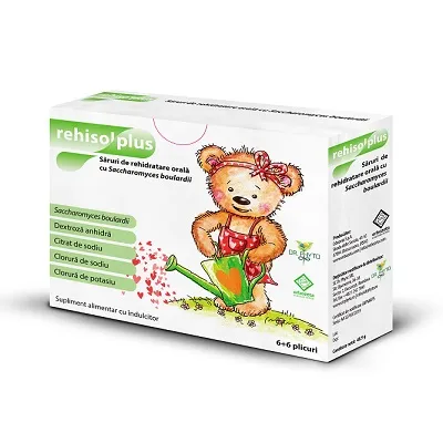 Rehisol Plus saruri de rehidratare cu probiotic 0luni+,  6+6 plicuri, Dr. Phyto