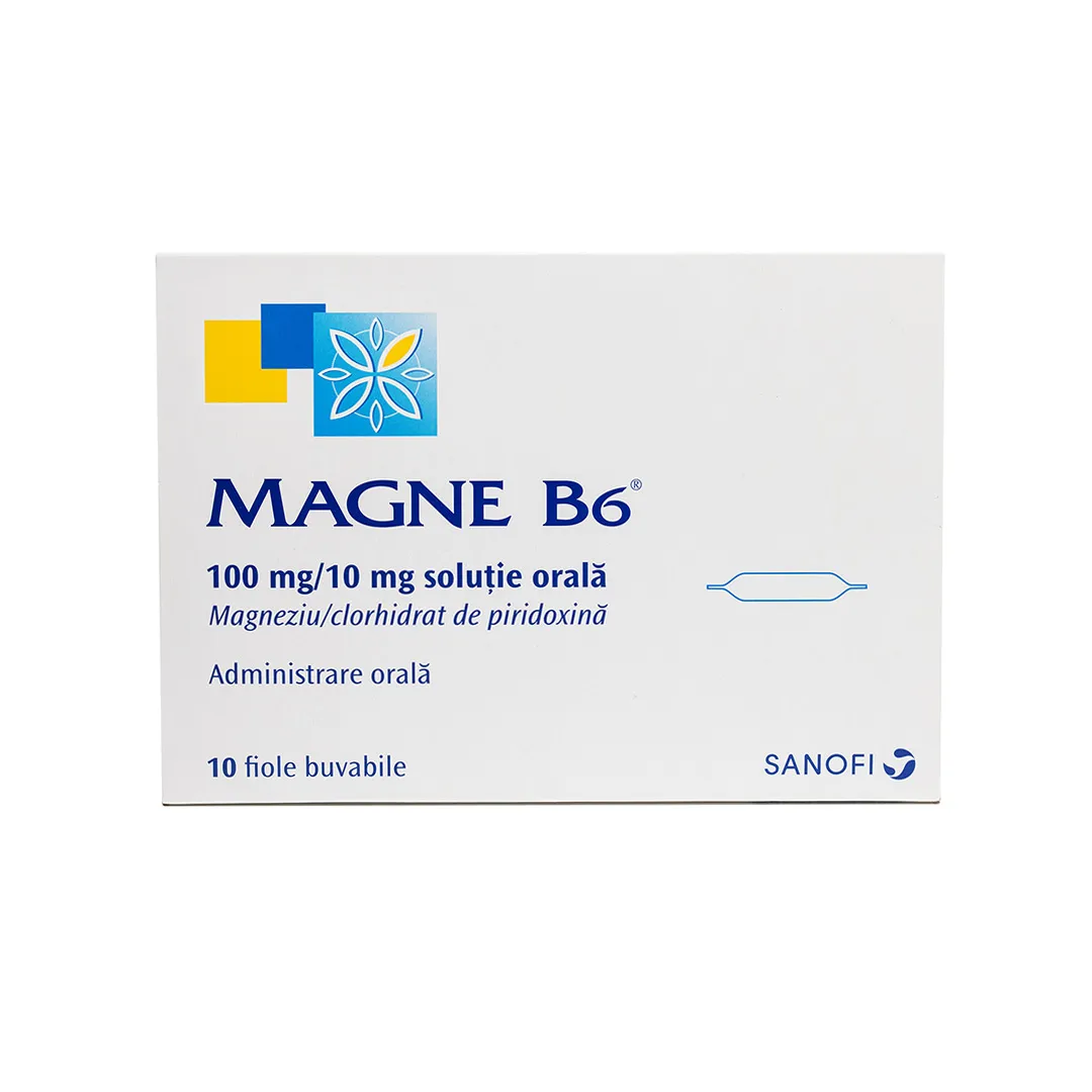 Magne B6, 100 mg/10 mg, 10 fiole, Sanofi