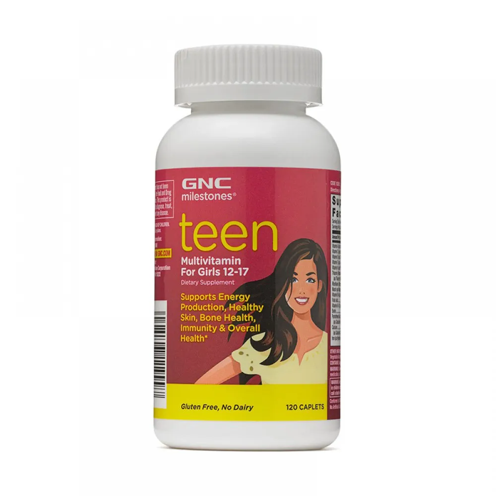 Teen Multivitamine pentru fete 12-17 ani (120 capsule), GNC Milestones