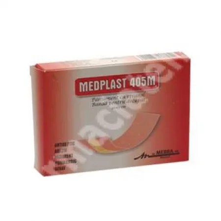 Pansament banda cu rivanol Medplast 405 M pentru decupat, 40x5 cm, Mebra