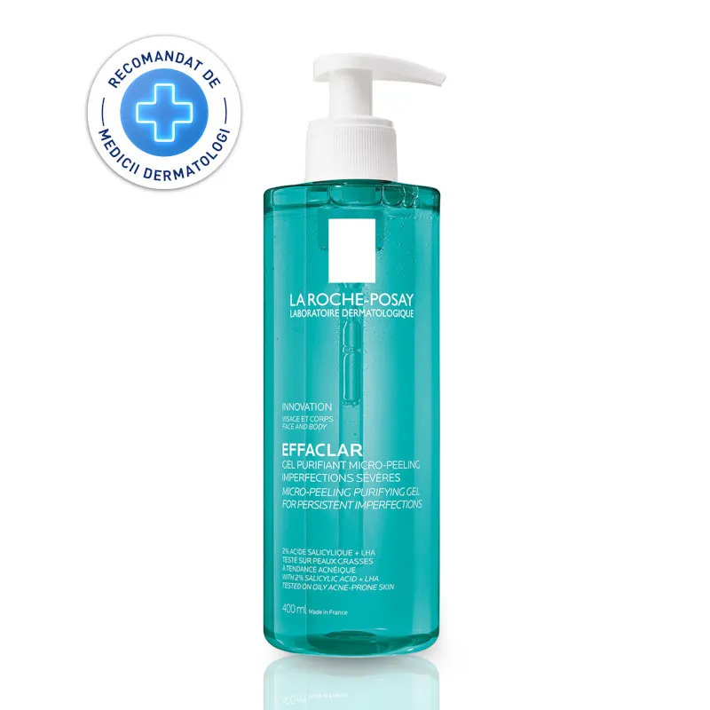 LA ROCHE POSAY EFFACLAR GEL DE CURATARE PURIFIANT MICRO EXFOLIANT FATA SI CORP CU TENDINTA ACNEICA 400ML