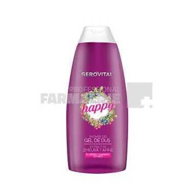 Gerovital Full of Happy Gel de dus cu Extract de Zmeura si Afine 250 ml