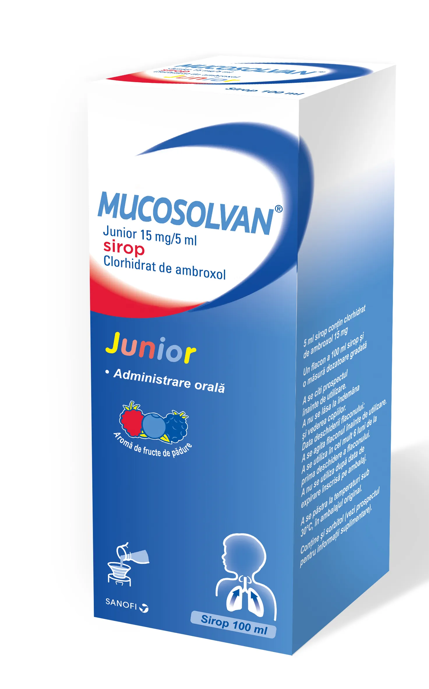 Mucosolvan Junior sirop 15 mg/5 ml x 100ml