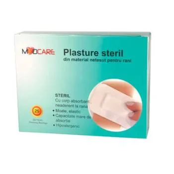 Plasture steril 5 cm x 7.5 cm, 25 bucati, Medcare