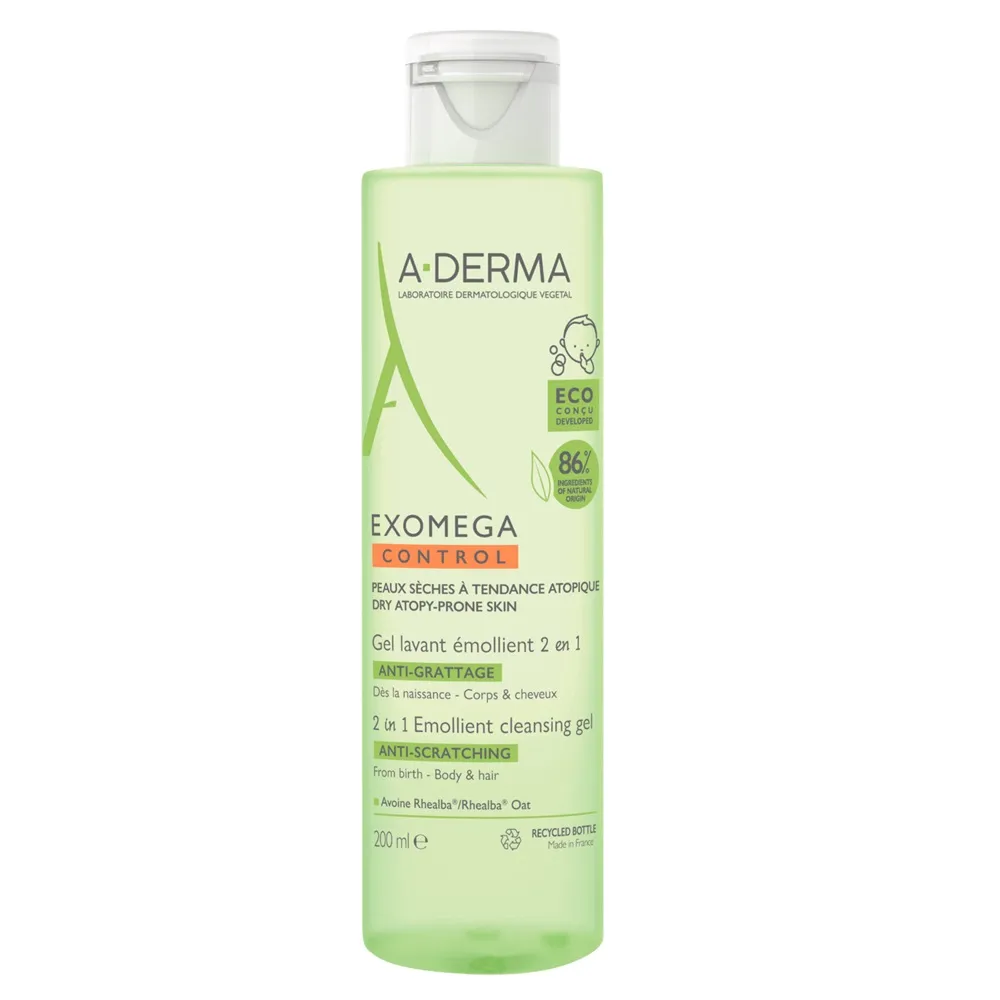 Gel spumant 2 in 1 Exomega Control, 200 ml, A-Derma