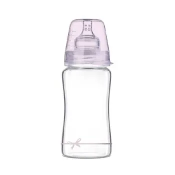 Biberon sticla fete Diamond Glass Baby Shower, 250ml, LOVI