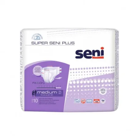 SENI Super Plus Scutece pentru incontinenta, Medium, 10 bucati