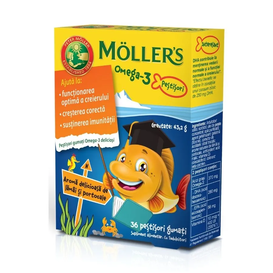 Mollers Omega3 portocale x 36 pestisori gumati