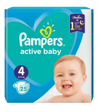 PAMPERS 4 Active Baby (9-14kg) x 25buc