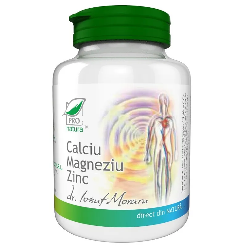 Calciu, Magneziu, Zinc, 150 capsule, Pro Natura