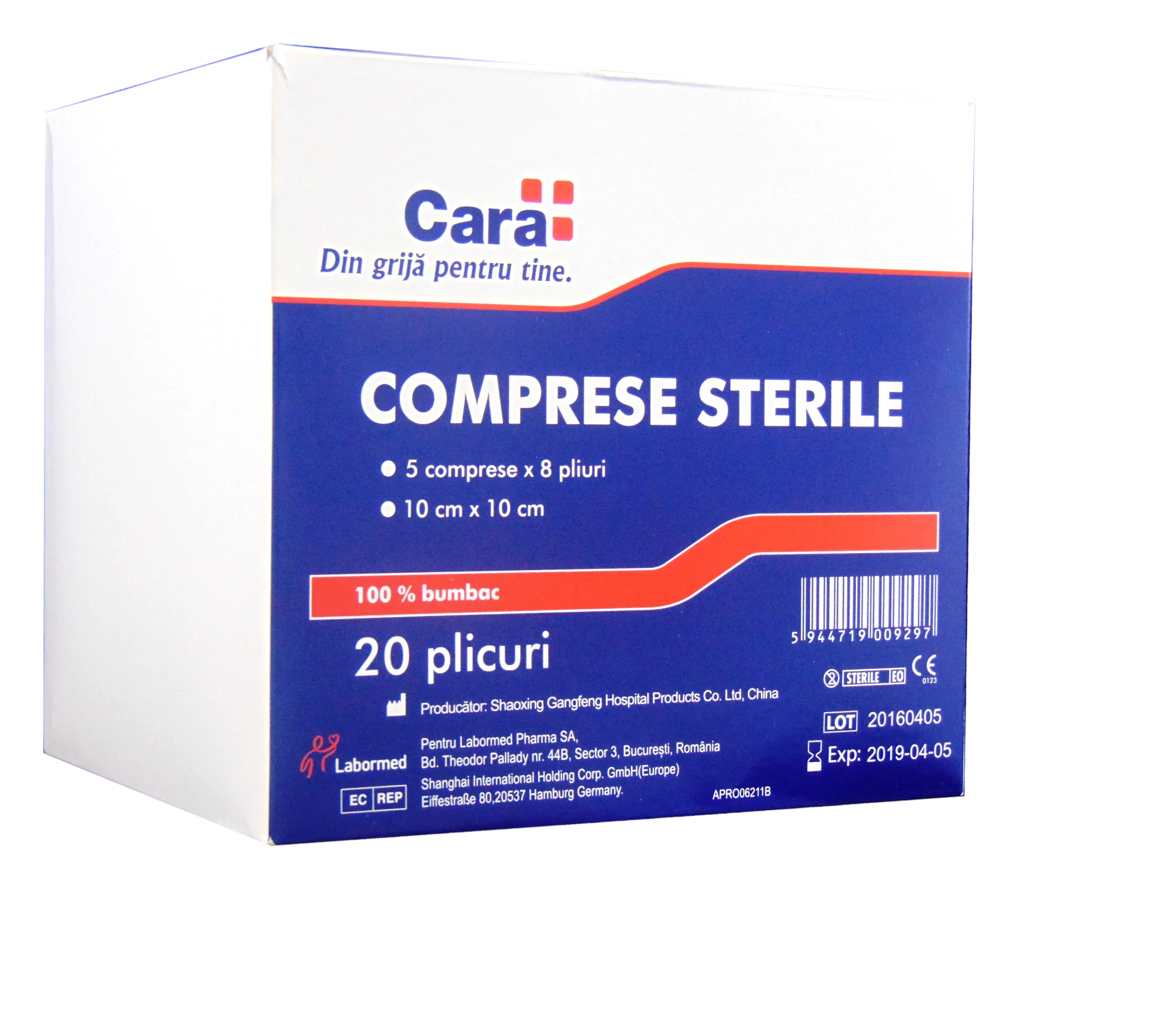 Cara Comprese Sterile x 20 comprese (10cm/10cm)