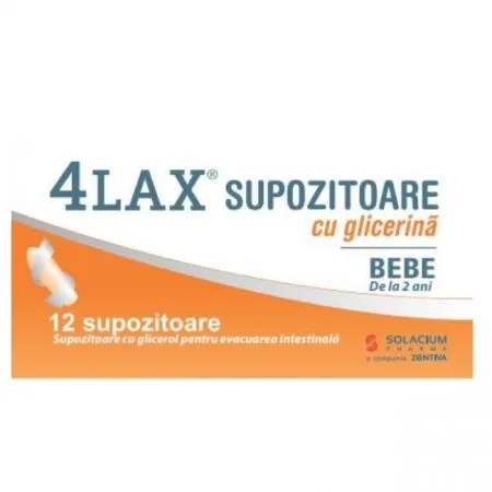 Supozitoare cu glicerina pentru bebelusi 4Lax, 12 bucati, Labormed