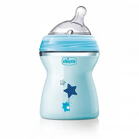 Natural Feeling Biberon Plastic Colorat Albastru 250ml 2+