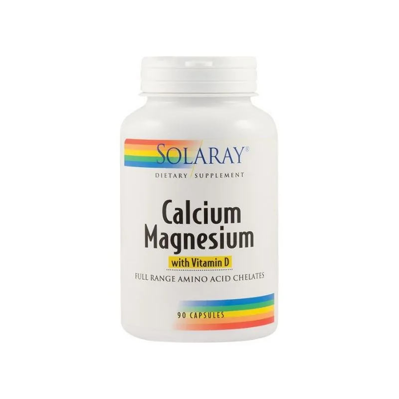 SECOM Calcium Magnesium si Vitamina D, 90 capsule, Solaray