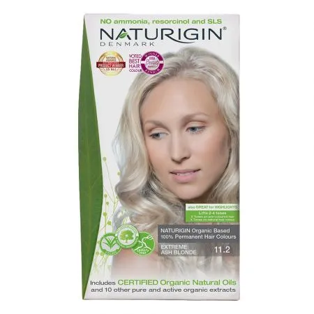 Vopsea pentru par nuanta 11.2 blond cenusiu extrem, 115 ml, Naturigin