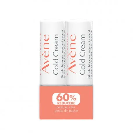 Avene Cold Cream PACHET Stick buze, 4 g 1+60%