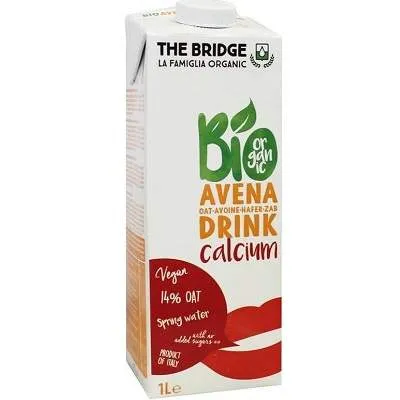 Lapte vegetal bio de ovaz cu calciu, 1l, The Bridge