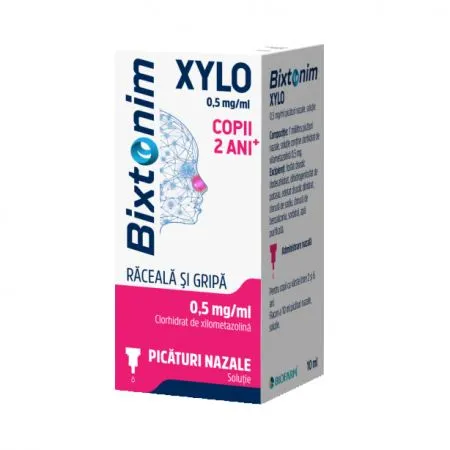 Bixtonim Xylo picaturi copii 2 ani+, 05mg/ml, 10 ml, Biofarm