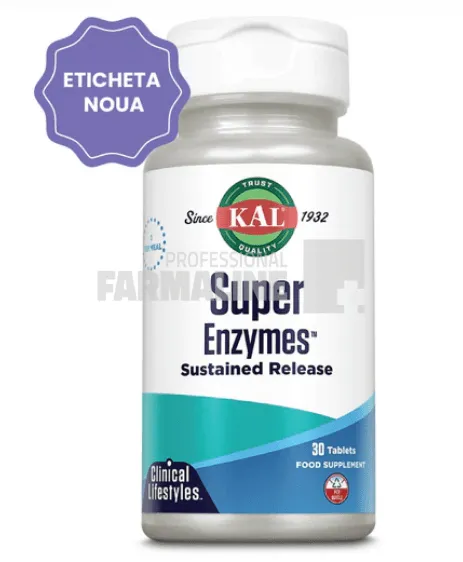 Super Enzymes 30 tablete cu eliberare prelungita